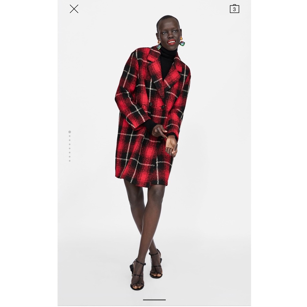 Zara plaid double breasted coat
